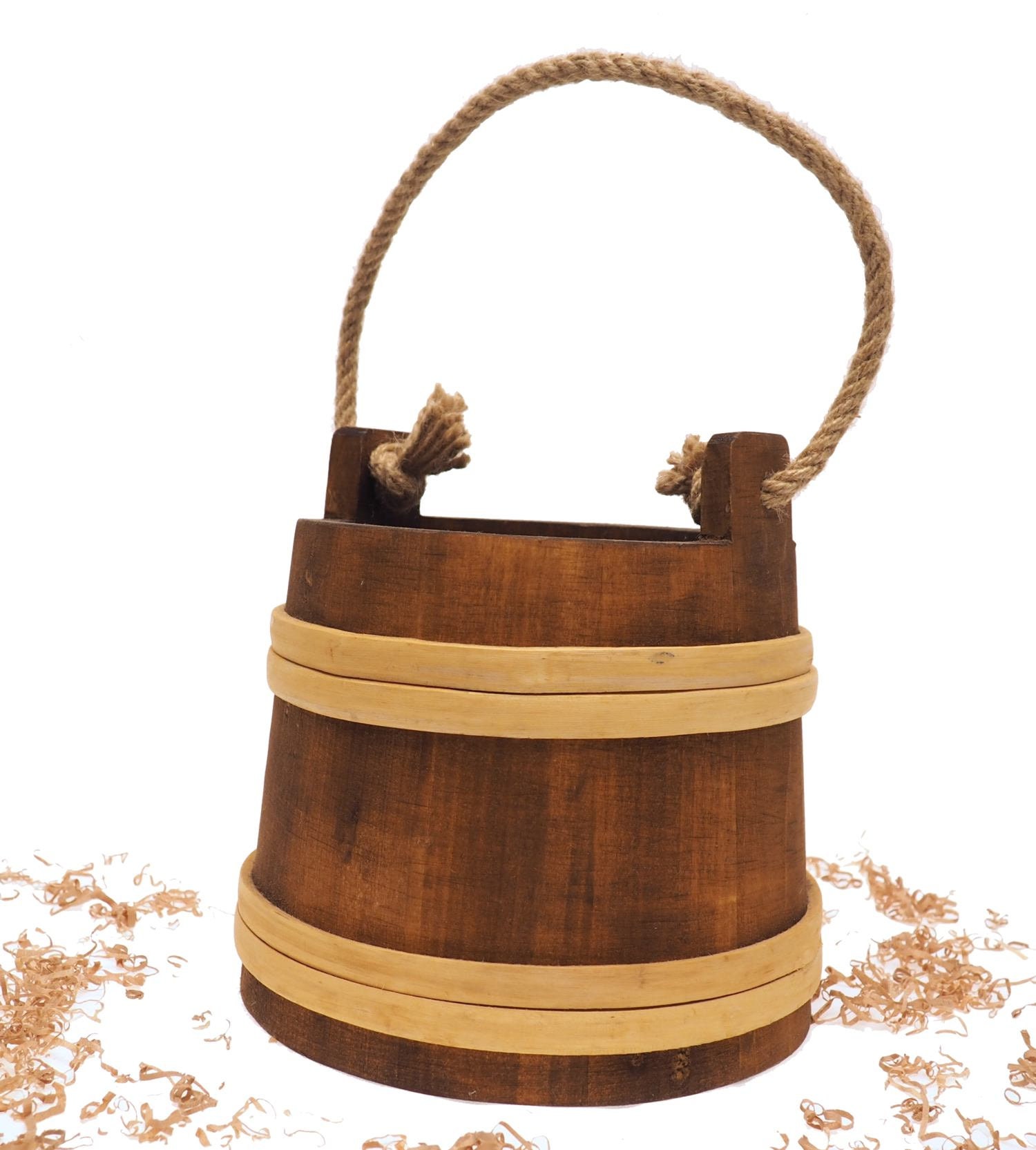 5 Litre Bucket With Rope Handle wider narrow at the top, wide at the