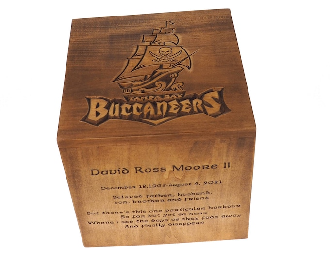 BIG Square Personalized Wood Urn For Human Ashes, your own motive Memorial Box, Carved Keepsake Cremation Urns, Cremation Boxes For Burial