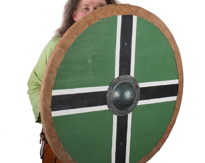 Vinland flag Viking Shield Pattern, Norsman shield, Wall decor, Larp and reenactment, SCA ready, black shield