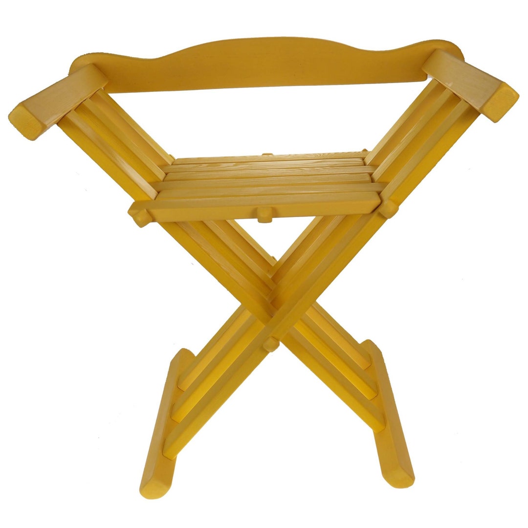 Personalized Color yellow Wooden Medieval Viking Folding Chair With