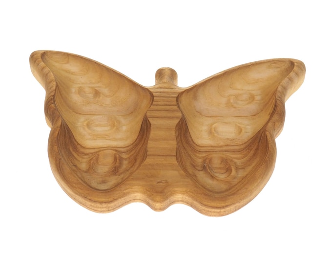 Small wooden tray, butterfly shape, beechwood tray, decorative,fruits tray, viking dishes, medieval, larp, SCA, handmade, personalised