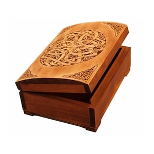 Wooden historical box with Urnes Dragons