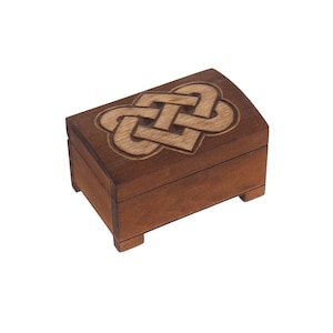 Houten sieradendoos, vikingvlecht, handgesneden, gepersonaliseerd, geschiedenispatroon, geschenkdoos, huwelijksherinnering