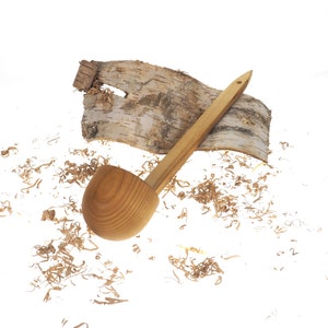 Big Wood Ladle, Soup ladle, cherry wood, 16 inch, handmade, personalized,