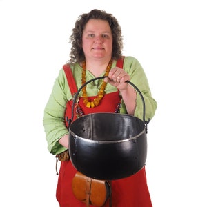 Steel cauldron  3 and 2/3 gallon , 10 liter, hand forged, historical handicraft, metal Viking pot, witch cauldron, Larp and SCA