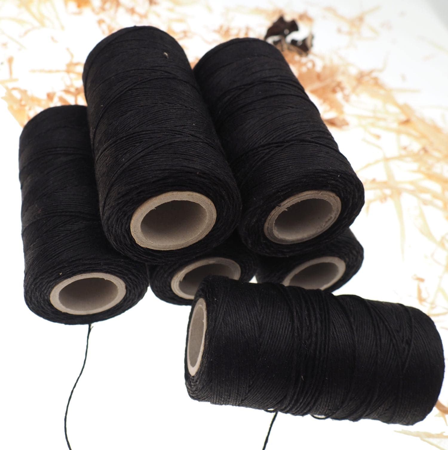 6000 meters of Cork Sewing Thread - Lubricated polyester thread, polyester  floss Black