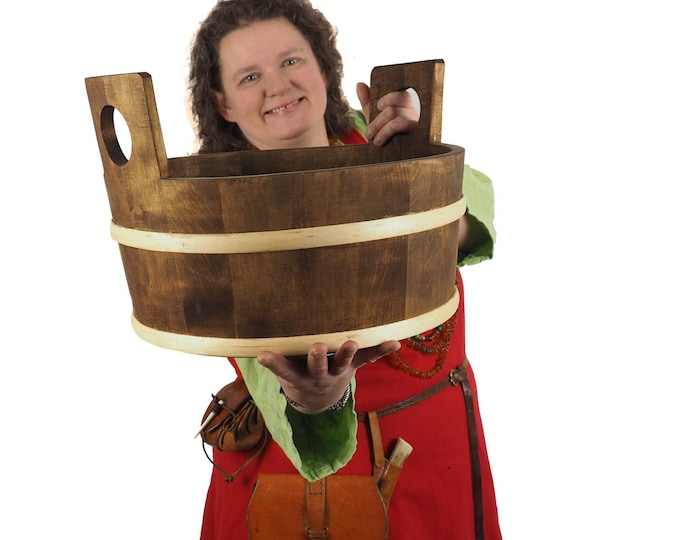 Wooden Tub,  Water Bucket , 3 galon, 13 Litre, wedding gift, SCA and Larp, handmade, pesonalized,