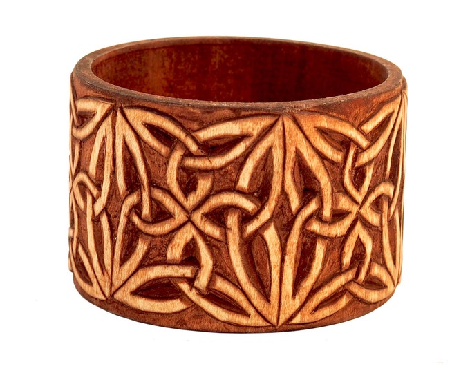 Wooden Jewelry Hand Carved Bracelet No 2