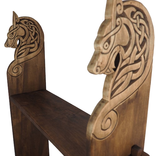 Étagère personnalisée viking, tête de loup, étagère suspendue, style norsk, décoration médiévale, GN et SCA,