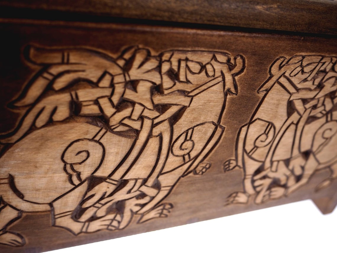 Small Personalized Viking Chest Hand Carved Norse Pattern - Etsy