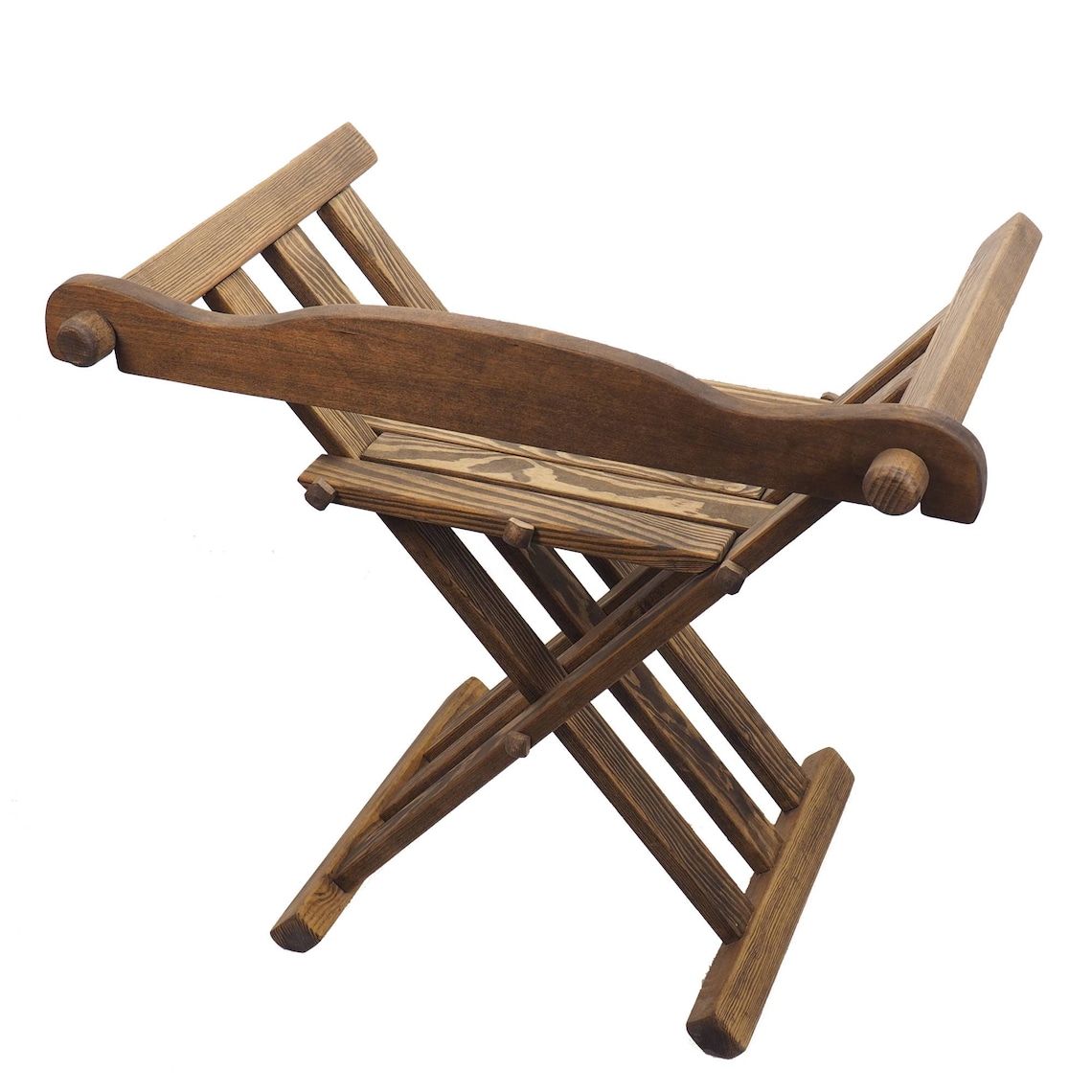 Old Dark Oak Color Wooden Medieval Viking Folding Chair With Etsy