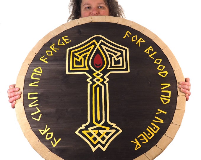 Fantasy Shield, Larp logo, Personalized Viking Shield, Hand Painted, Norsman shield, Wall decor, Larp and reenactment, SCA ready, pub decor