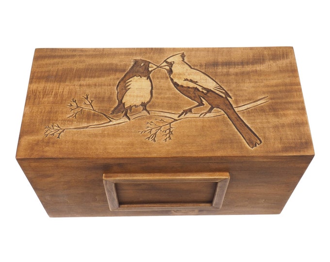 Double  Wood Urn Personalized For Human Ashes, With Frame for Photo, Wooden Memorial Box Carved , Keepsake Cremation Urns,  Boxes For Burial