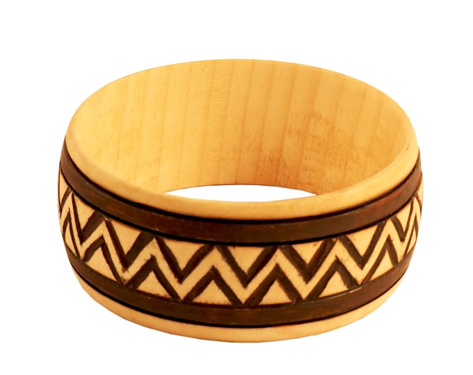 Wooden Jewelry Hand Carved Bracelet No 5