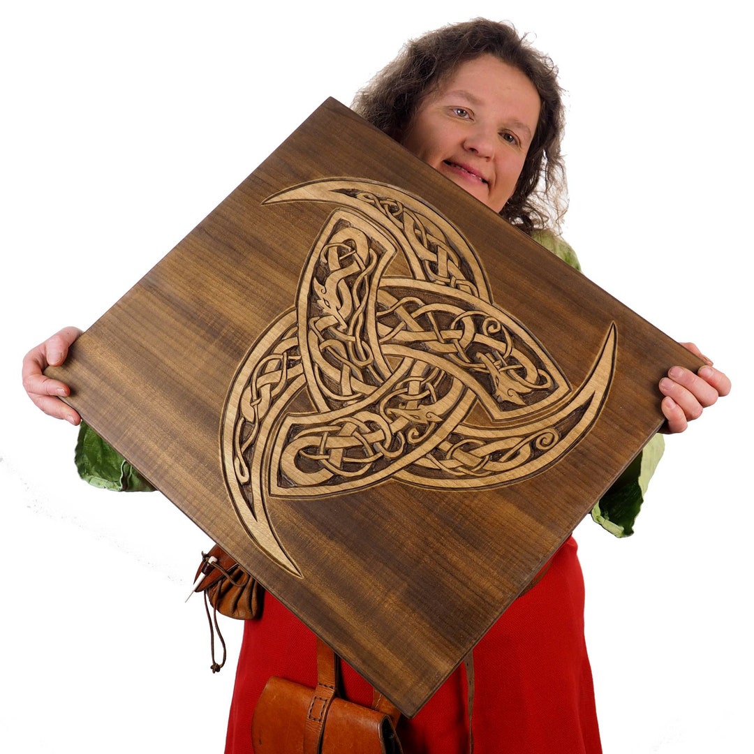 Big Wall Sign, Odin's Triple Horn, Norway, Hand Carving, Viking Decor