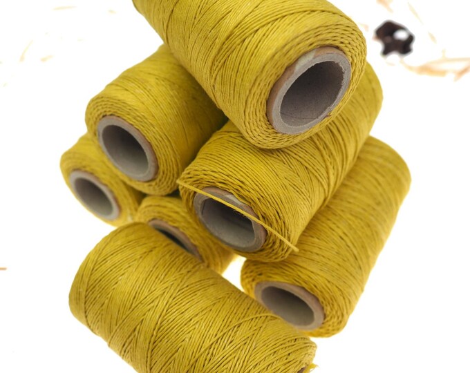 Green grass linen thread, unwaxed Linen String ,natural Warp Thread thickness of 1mm/ 3ply 100grams (210 yards ~ 190 metres),  sewing thread