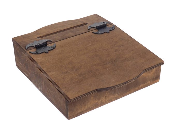 Personalized medieval bureau box, wooden desk,  hand carved writer place, medieval, SCA, LARP, reenactment and fantasy equipment