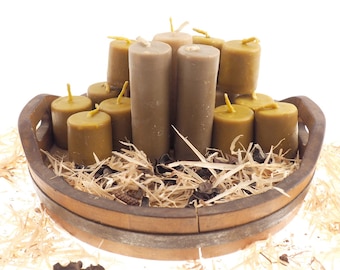 Long Pure Beeswax Candle, 5 and 1/2" high Unscented,  Hand Made, Natural,  Meditation, Prayer, Altar