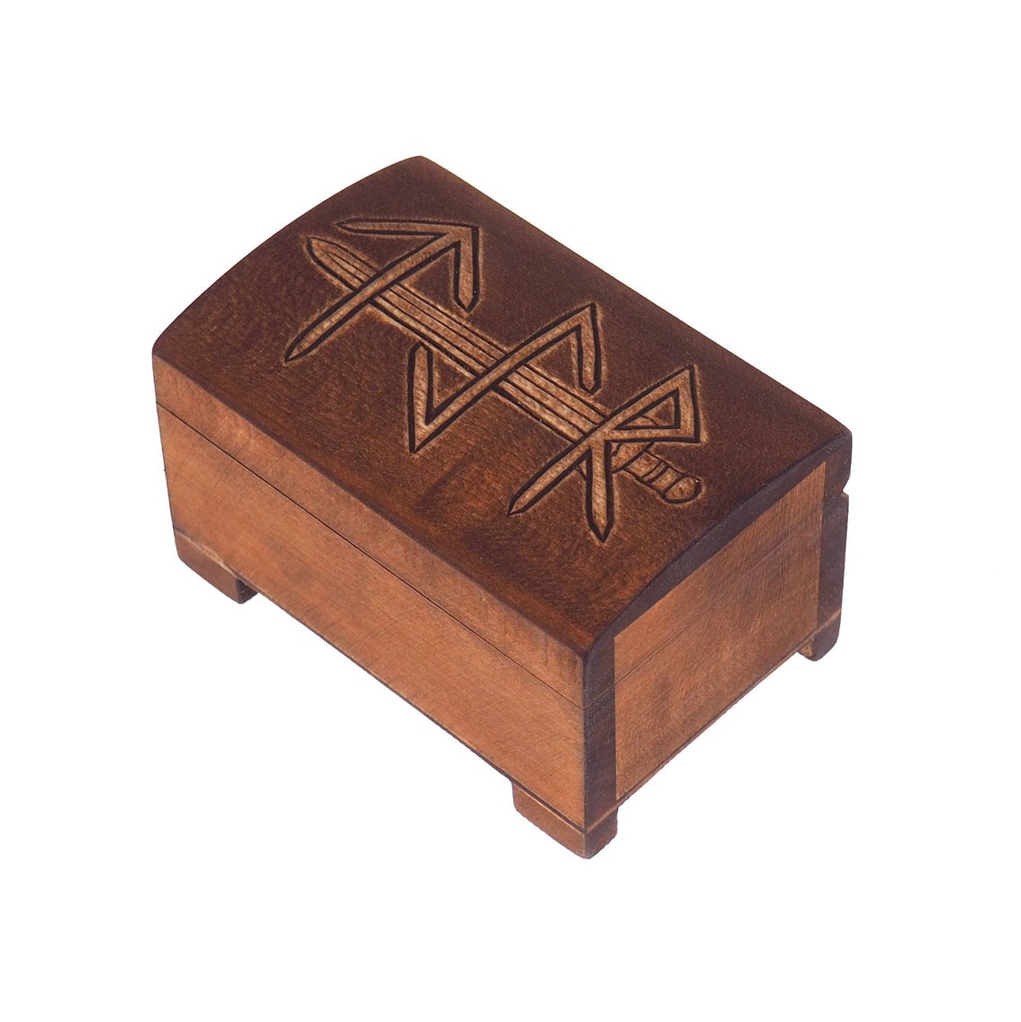 Wooden Jewelry Box TYR Viking Sword Hand Carved - Etsy