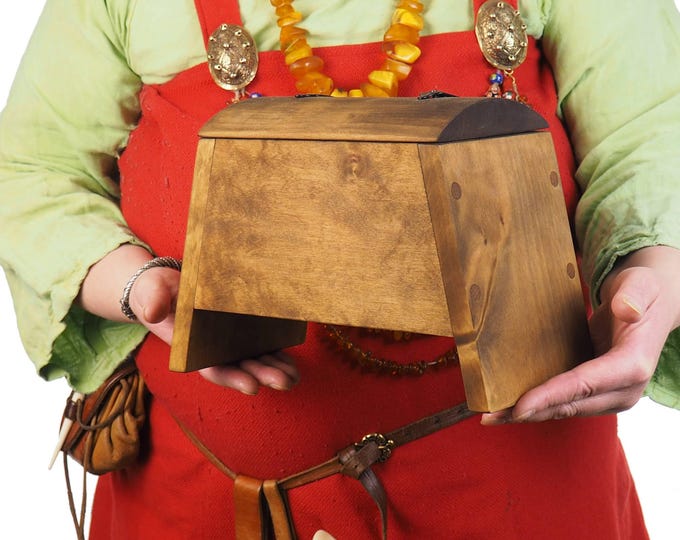 Mini Personalized Viking Chest, hand Made, Norse pattern box,  wedding gift, SCA Larp, treasure