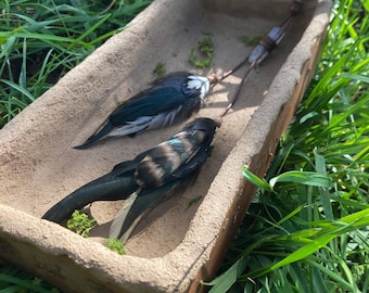 Crystal hair charm- feather dread bead