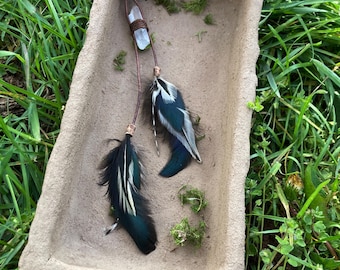 Crystal hair charm- feather dread bead