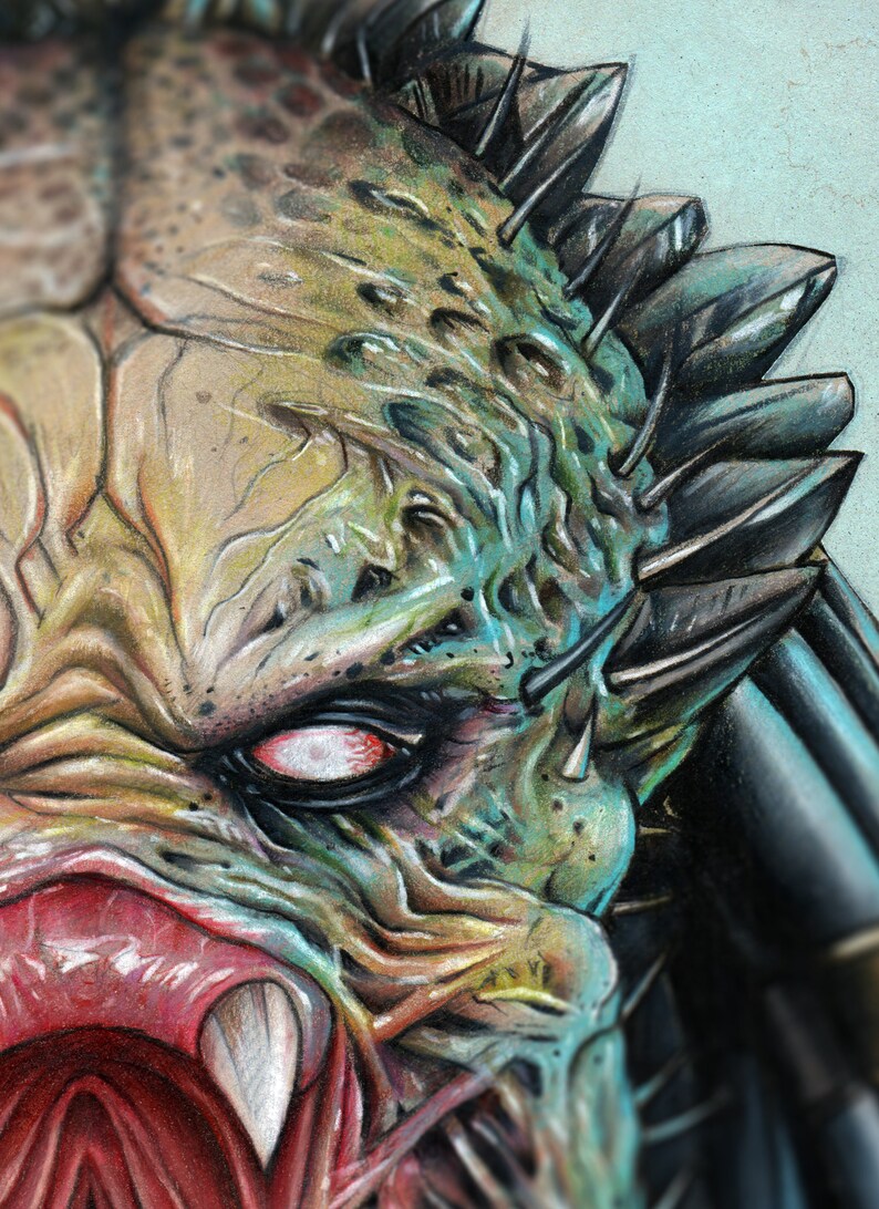 Wolf Predator Alien Vs Predator Illustrated Giclee Print Etsy