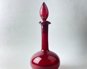 Blenko Glass Original 37 Ruby Decanter with Stopper