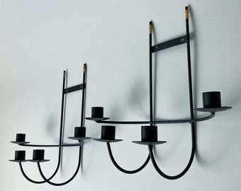 Danish Modern Laurids Lonborg Style Mid Century Wall Candle Holder Pair
