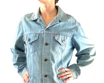 Levi's Für Männer Light Wash Denim Orange Tab Trucker Jeansjacke Größe S