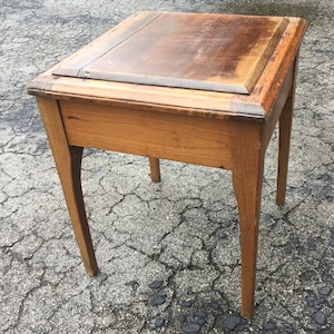 Primitive Rustic Shoe Shine Wood Hinged Stand/Box