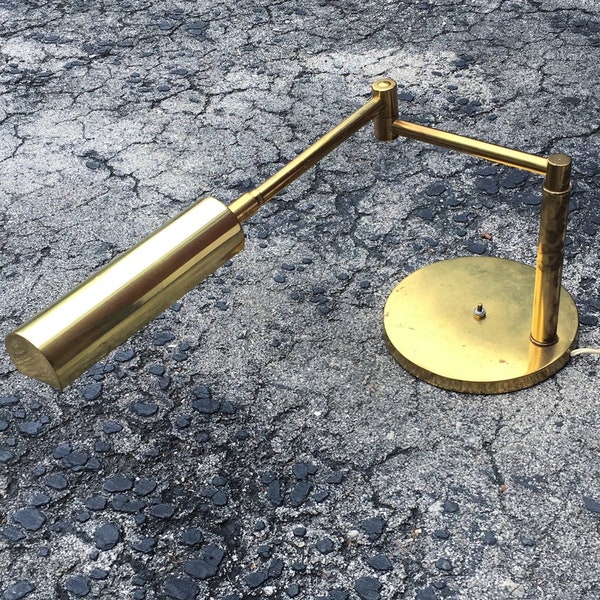 Walter Von Nessen Koch & Lowy Style Articulating Brass Desk Light