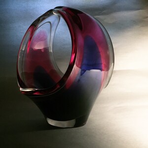 Flygsfors Coquille Swedish Modern Handled Glass Bowl by Paul Kedelv
