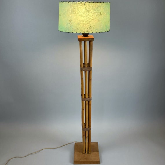 Bamboo Rattan Floor Lamp W/o Shade Etsy