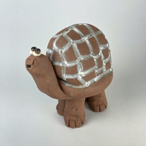 Stoneware Studio Pottery Goggle-Eyed Big Turtle Signed in a John Pettus Style