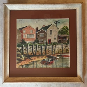 Graham Original Watercolor Painting Framed Under Glass Signed and Dated &#39;59