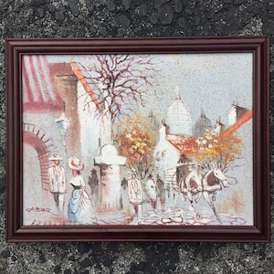 Boris Chezar Signed Original Oil & Sand Painting on Canvas Framed