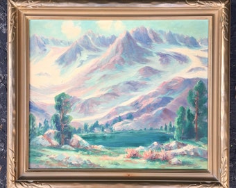 Mid Century Plein Air Oil Painting