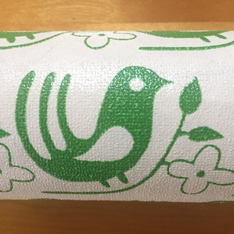 Vinyl Wallpaper with Stylized Green Birds