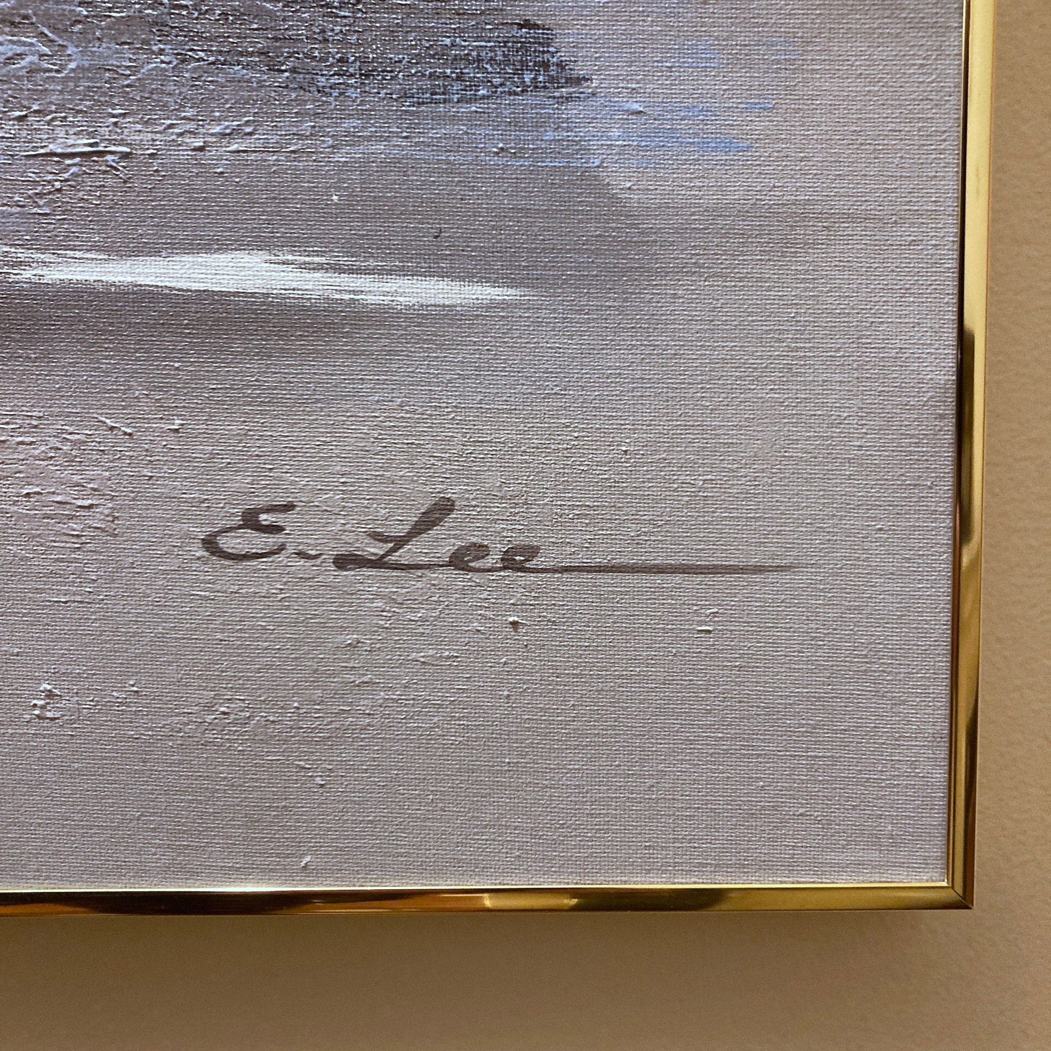 E. Lee Signed Large Original Acrylic on Canvas in Original Frame