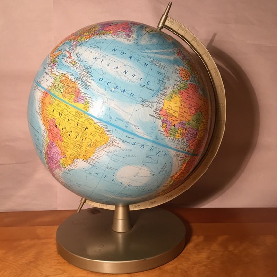 Globemaster 12 World Globe, Bright Blue Finish - American Made Quality.