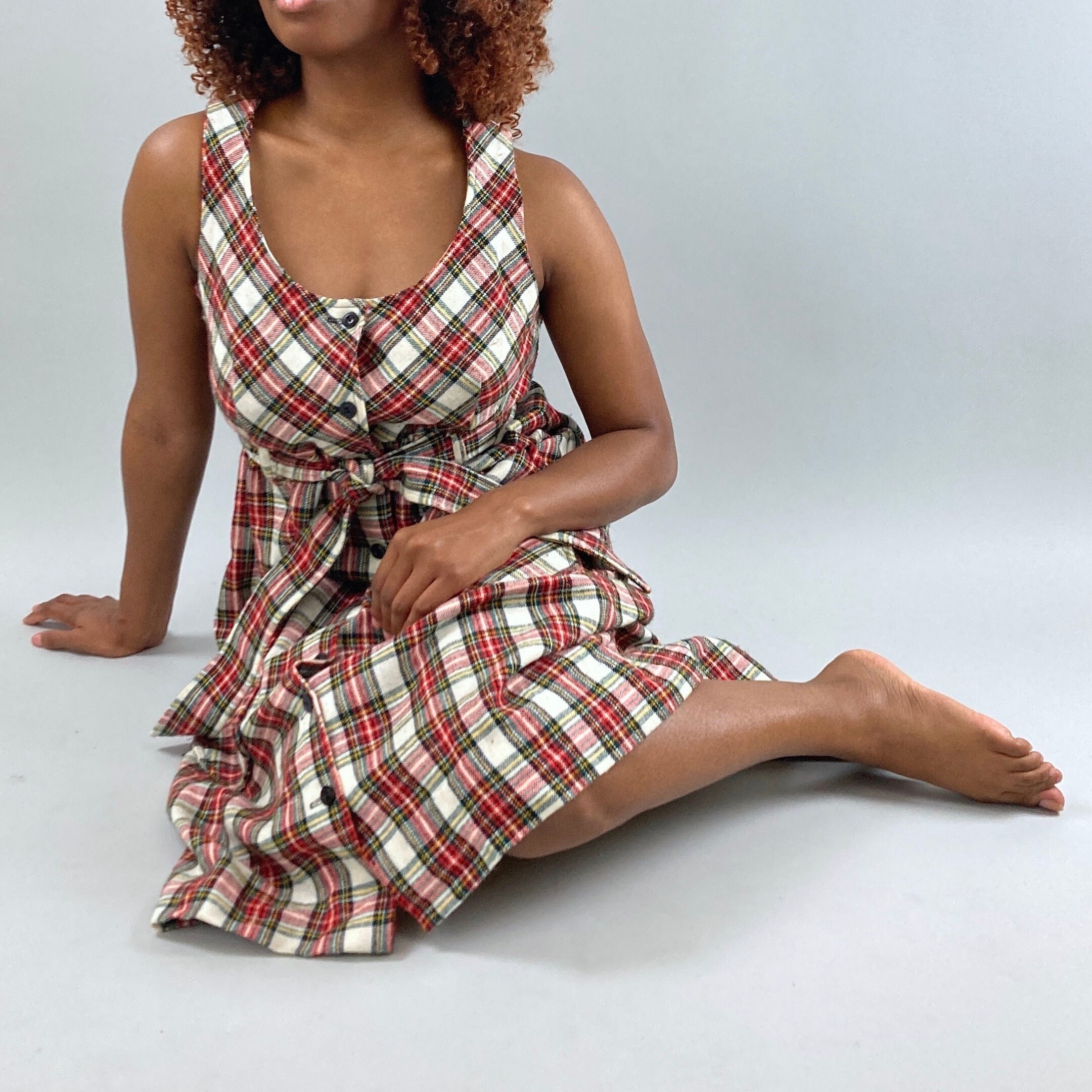 Plaid Jumper Dress by Honey Size 11 - Etsy