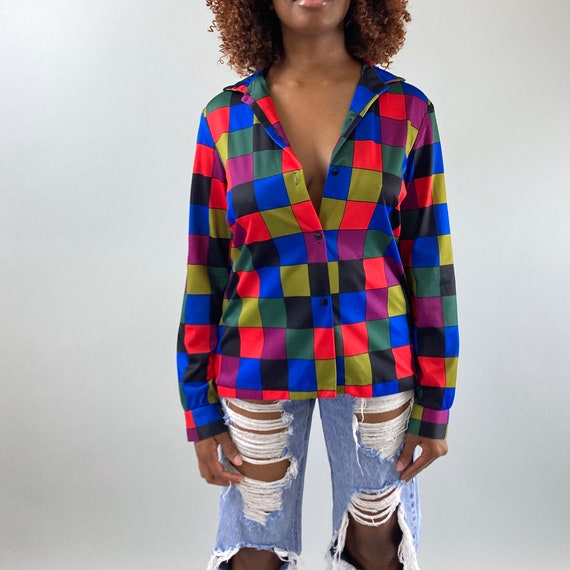Morning Glory Polyester Blend Long Sleeve Womens Top Size Small