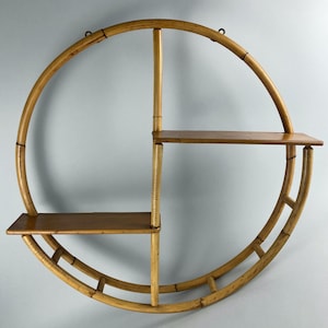 Rattan Round Vintage Wall Shelf
