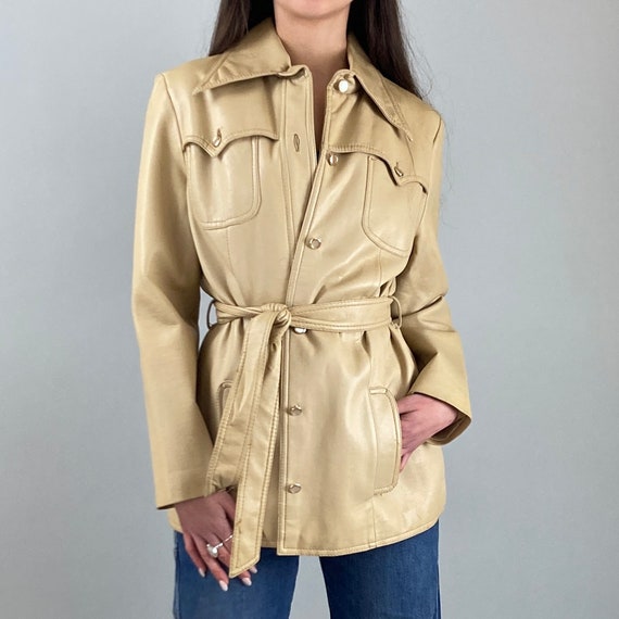 White Stag Women s Vinyl Half Trench Coat Etsy Canada