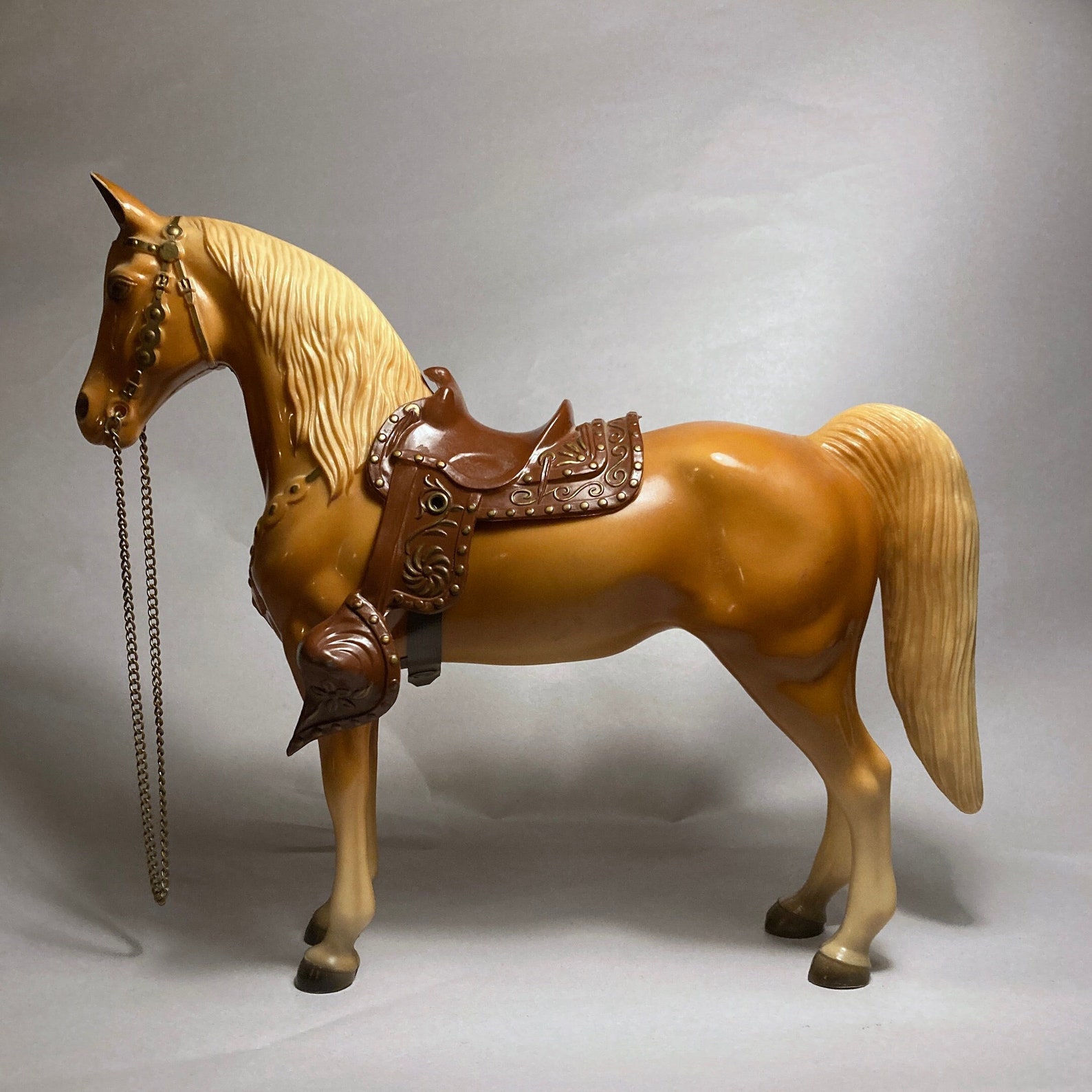 Early Breyer Western Horse Palomino Quarter Horse Hard Plastic Etsy