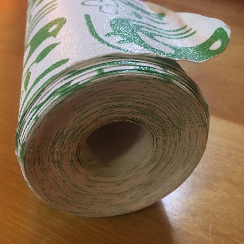 Vinyl Wallpaper with Stylized Green Birds