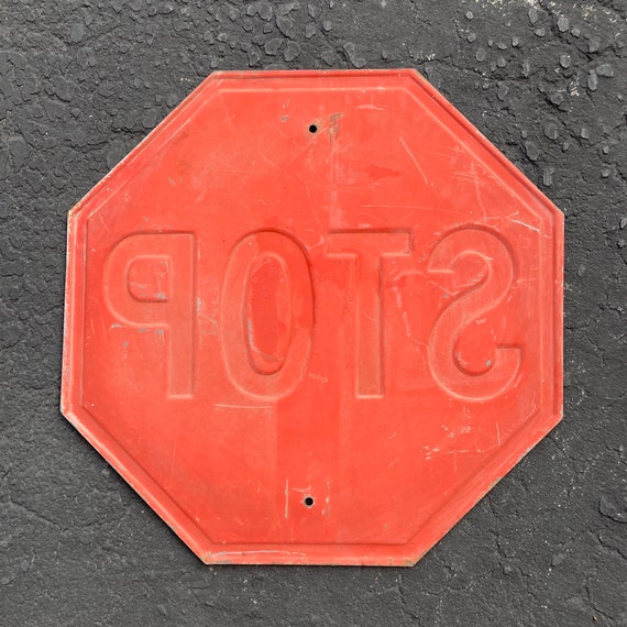 Stop Sign Retired Vintage Embossed Steel Street Sign - Etsy