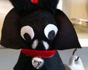 Décoration d'Halloween feutrée à la main (chauve-souris, longue cape)