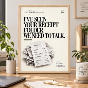 I've Seen Your Receipt Folder We Need To Talk, Funny Accountant Wall Art, Printable Accounting Office Decor